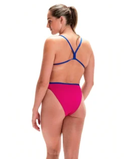 Maillot De Bain 1 Pièce SPEEDO Solid Vback Swimsuit - Pink -Équipement De Natation 678306435 max2