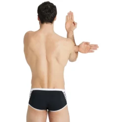 Maillot De Bain Arena Homme Arena ICONS Black White -Équipement De Natation arena icons solid swim low waist short black white 6 1251074