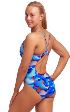 Maillot De Bain Funkita Femme Diamond Back - Battle Blue -Équipement De Natation battle bleu ladies 1