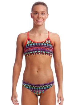 Maillot De Bain Funkita 2 Pièces Fille Fire Tribe Noir