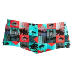 Maillot De Bain Funky Trunks Garçon Sunset Strip Vert -Équipement De Natation funky trunks plain front 5 0