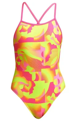 Maillot De Bain Funkita Fille Tie Me Tight - Pinged Pink -Équipement De Natation pinged pink girls3