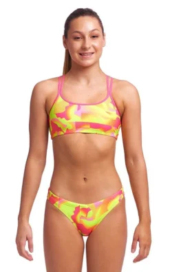 Maillot De Bain Funkita 2 Pièces Fille Criss Cross - Pinged Pink