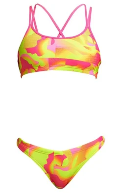 Maillot De Bain Funkita 2 Pièces Fille Criss Cross - Pinged Pink -Équipement De Natation pinged pink girls 2p 3