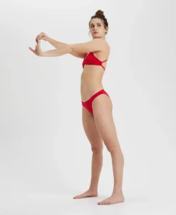 Haut Maillot De Bain Femme Arena Team Uni Rouge -Équipement De Natation rouge entier 1