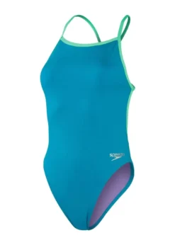 Maillot De Bain 1 Pièce SPEEDO Solid Vback Swimsuit - Aquarium/ Fake Green
